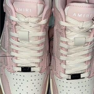 AMIRI Women's Light Pink and White Sneakers